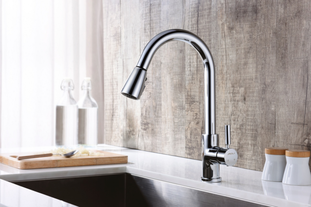 Pull-out Brass Kitchen Faucet Mixer Taps