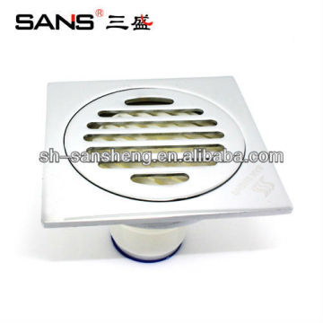 High quality square chrome plated brass bathroom floor drain