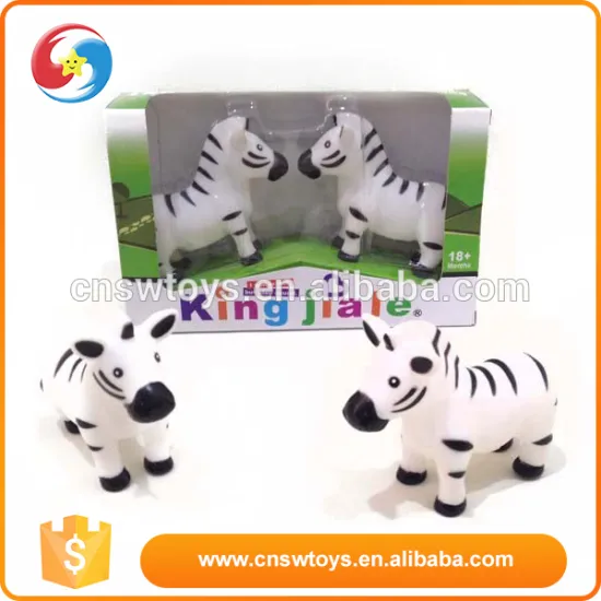 Non-toxic children toy mini two rubber animal zebra toy