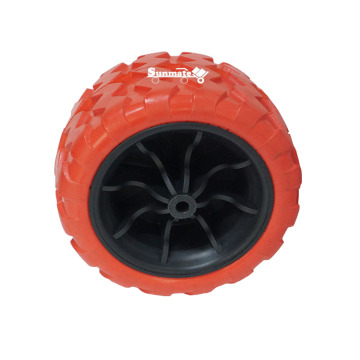 Sunmate ทุกภูมิประเทศพับเกวียนพร้อมล้อ PU ขนาด 7 นิ้วและขอบพลาสติกสำหรับชายหาด