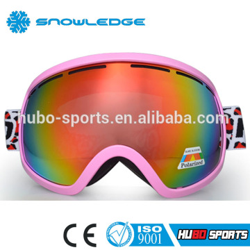 leopard pattern adjustable elastic strap helmet pc polarized lens ski goggle