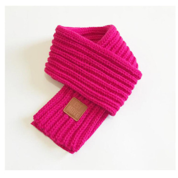 1Pcs Children Knitted Scarf Wool Warm Thicken Scarf Autumn Winter Pure Color Ring Neck Scarves for Boys Girls