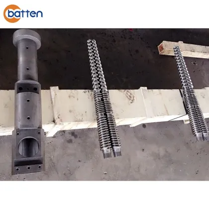 Conical twin extruder screw barrel for PVC extruder