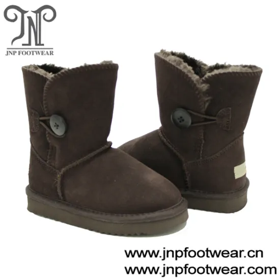 Half calf winter youth boots for boys in fur lining