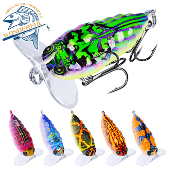40 mm kleurrijke 3d cicada -vorm wobbler vissen lokaas