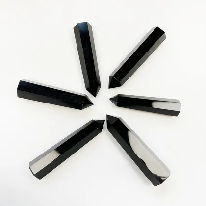 High Quality Natural Crystal Stone Tower - Black Obsidian Healing Crystal for Home Decoration