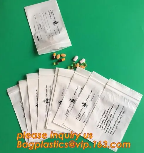 sealing plastic disposable medical pill ziplock bags, pill packaging bags, plastic ziplock pill bag