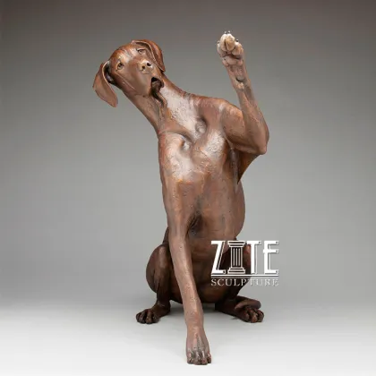 Promotional big dog bronze statue