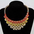 Dây chuyền vàng mạ Retro chuỗi xoắn dệt Collar Necklace