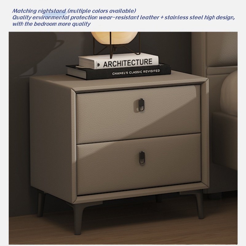 Cream white leather bed (18)