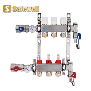 Edelstahl -Verteiler -Set -Unterbodenheizungssystem