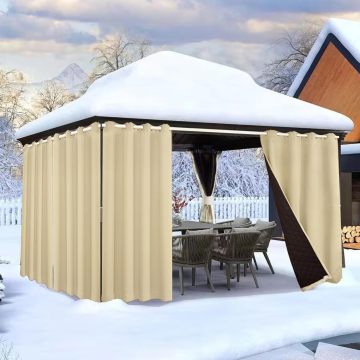 Anika พรีเมี่ยมม่านกลางแจ้งหนา - กันน้ำและกันน้ำ Grommet สำหรับเฟอร์นิเจอร์ลาน
