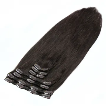Top Grade10A 140g 100% Virgin Hair Clip In Human Hair Extensions Double Drawn Clip In Hair Weft