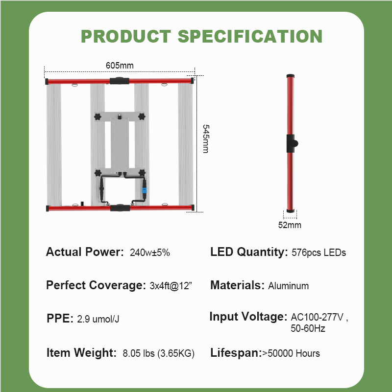 EE. UU. De Stock Fast Shipping 240W LED Cultive Light