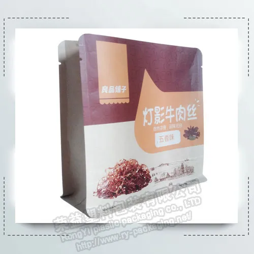 Eight sides sealing Flat Bottom Food Paper Bag
