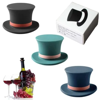Top Seller Creative Funny Reusable Magic Hat Design Silicone Wine Bottle Stopper