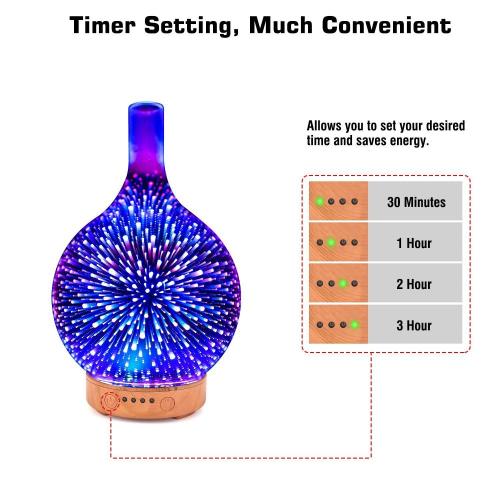 2018 3D Glass Aromatherapy Ultrasonic Aroma Diffuser 100ml