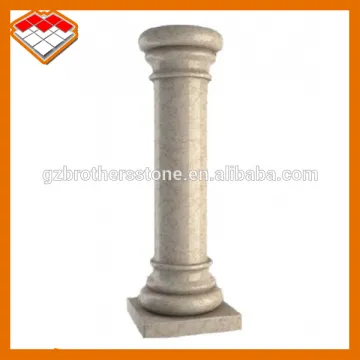 Natural Marble Roman Column Yellow Stone Home Decoration Pillar