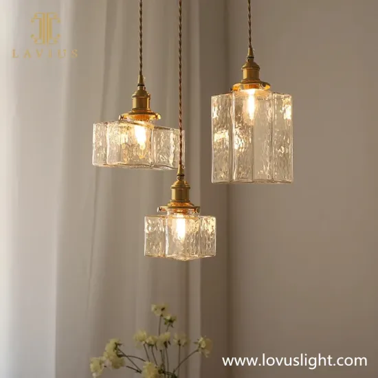 Small cube crystal custom chandelier creative villa bedroom evening atmosphere chandelier