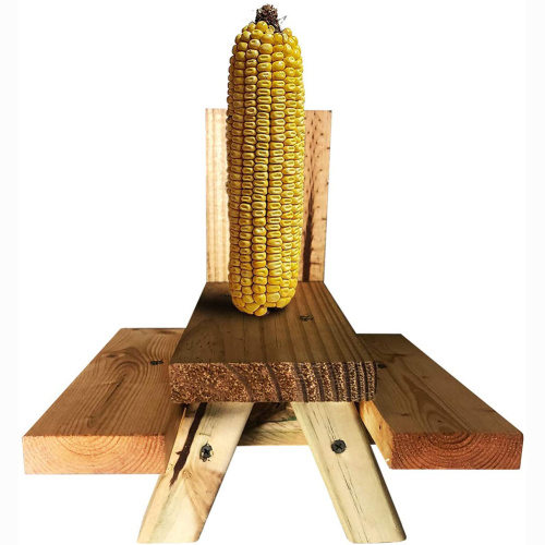 GIBBON ET-720729 Corn Cob Picnic Table Food Holder, Squirrel Feeding House with chairs