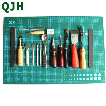 New Products Handmade Sewing Leather Sewing Tools Punching Sleeve Set Steel Tooth Marking Scraper DIY Sewing cutting mat