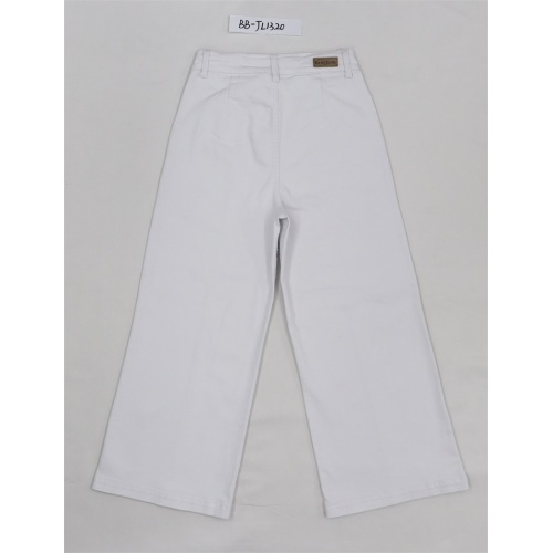 Wholesale White Strappy Denim Trousers