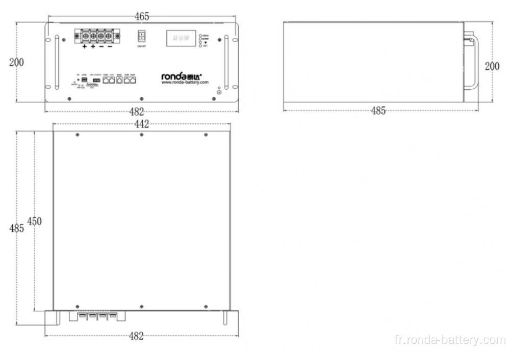 51.2V 100AH ​​LIFEPO4 RACK RAPE DE BATTE