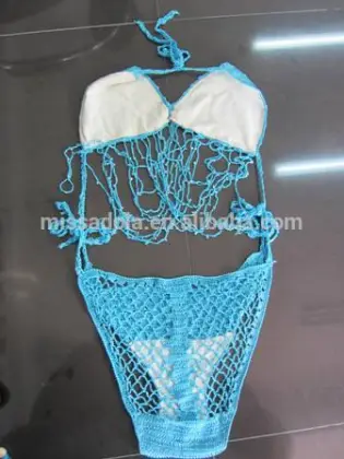 Missadola knitted one piece Crochet swimsuit