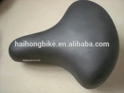 Comfortable safe gray leather adult bike seats with bicycle parts