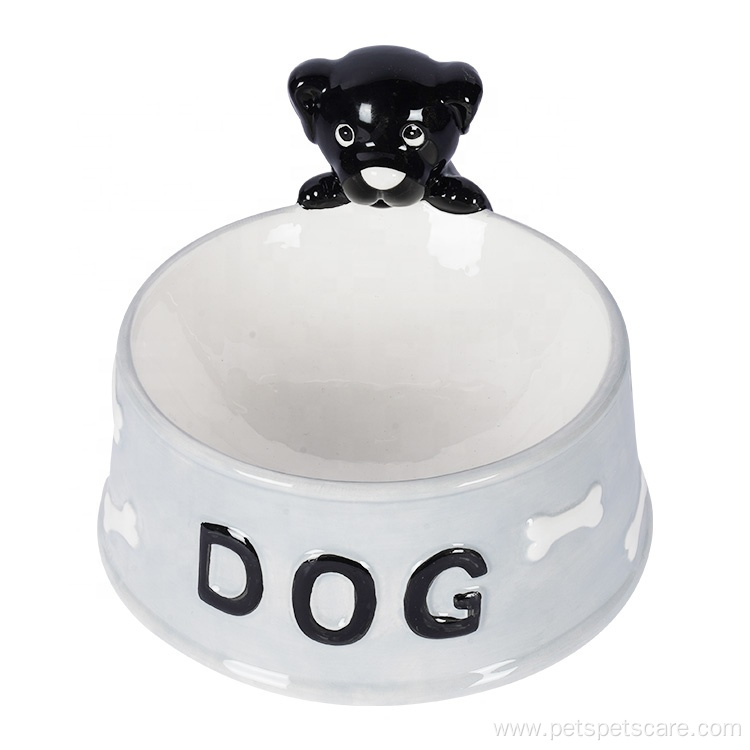 Custom Logo Printed Ceramic Pet Feeder Dog Bowl