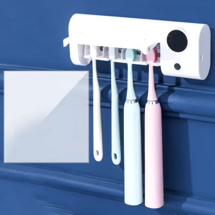 Wall-Mounted Bathroom Toothbrush Holder and Electric Toothbrush Sterilizer Rack