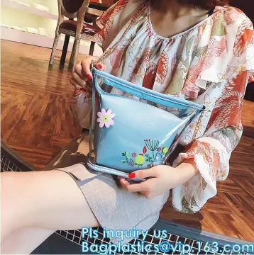 shopping bag plastic bag sizes standard promotional shoulder bag waterproof, Tote Bag Fashion Pvc beach bag