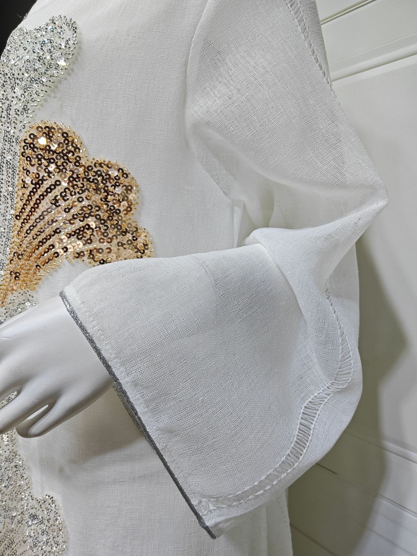 Floral Sequined Jalabiya Abaya Dress Ramadan AB567 (3)