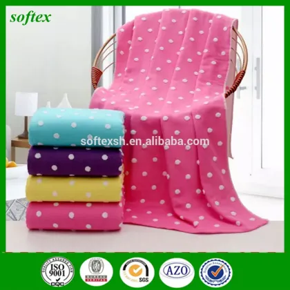 zero twist yarn dyed jacquard polka dot bath towels