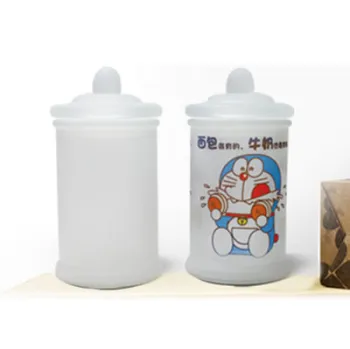 New products 2016 Sublimation glass Storage Jar Doraemon Jar innovative product