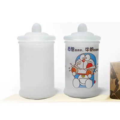 New products 2016 Sublimation glass Storage Jar Doraemon Jar innovative product