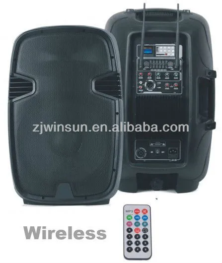 15" Professional Plastic Speaker System Box With Wireless