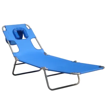 Comfortable Folding Sun Lounger with Head Pillow and Variable Backrest: Your Ultimate Relaxation Station