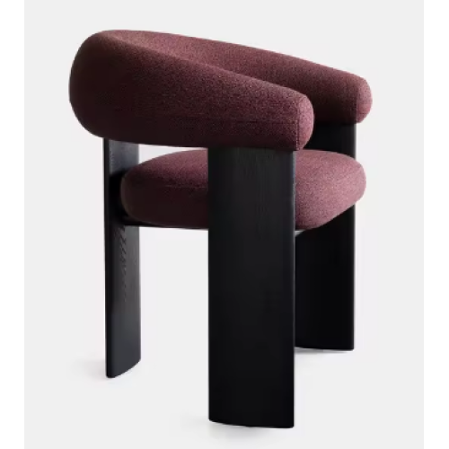 Elegante silla de comedor de terciopelo nórdico para restaurante moderno