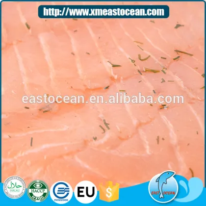Good quality delicious seafood frozen smoked salmon with vanilla