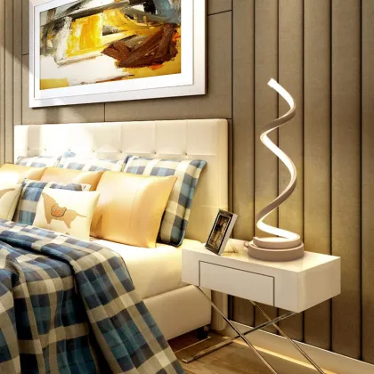 Modern Simple LED Bedside Lamp - Spiral Reading Light