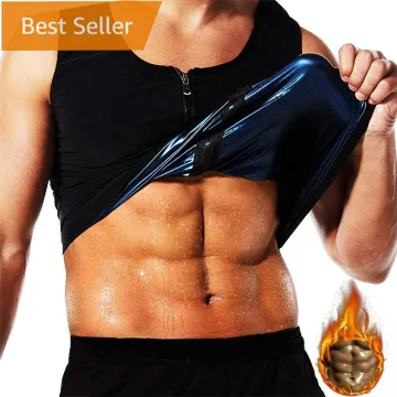 Men's Sauna Sweat Heat Trapping Zipper Waist Trainer Shapewear Tank Top