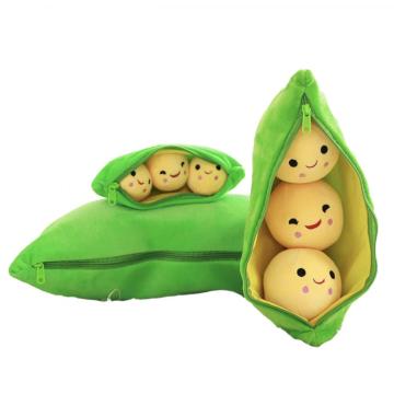 The pea plush toy can be flicked