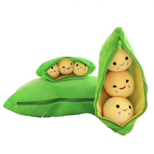 The pea plush toy can be flicked