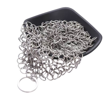4 Inch 316 Stainless Steel Pot Dish Scrubber - Chain Mail Cast Iron Cleaner