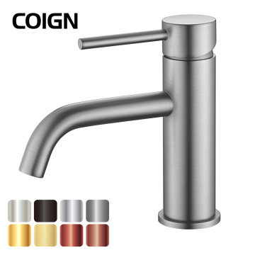 Copper Single Hole Bathroom Faucets Brushed Nickel