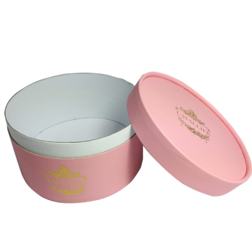 Pink color round edge paper tube with LOGO