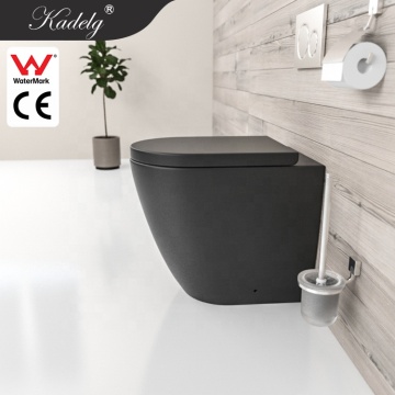 Floor-Mounted Matt Black High-End WC Toilet Set for Bathroom