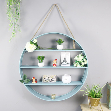 Modern Minimalist Round Cute Iron Shelf for Living Room