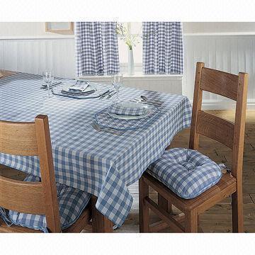100% cotton table linen set, checkered printed design
